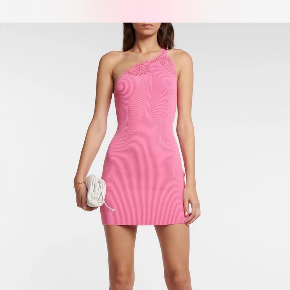 NWT self portrait one shoulder pink dress